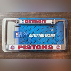 Detroit Pistons Metal License Plate Frame Auto Tag Frame Rico Industries NIP